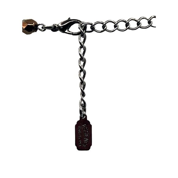 Elegant Faceted Brown & Black Beaded Necklace With Y-Drop  Stone Pendant - Picture 4 of 5